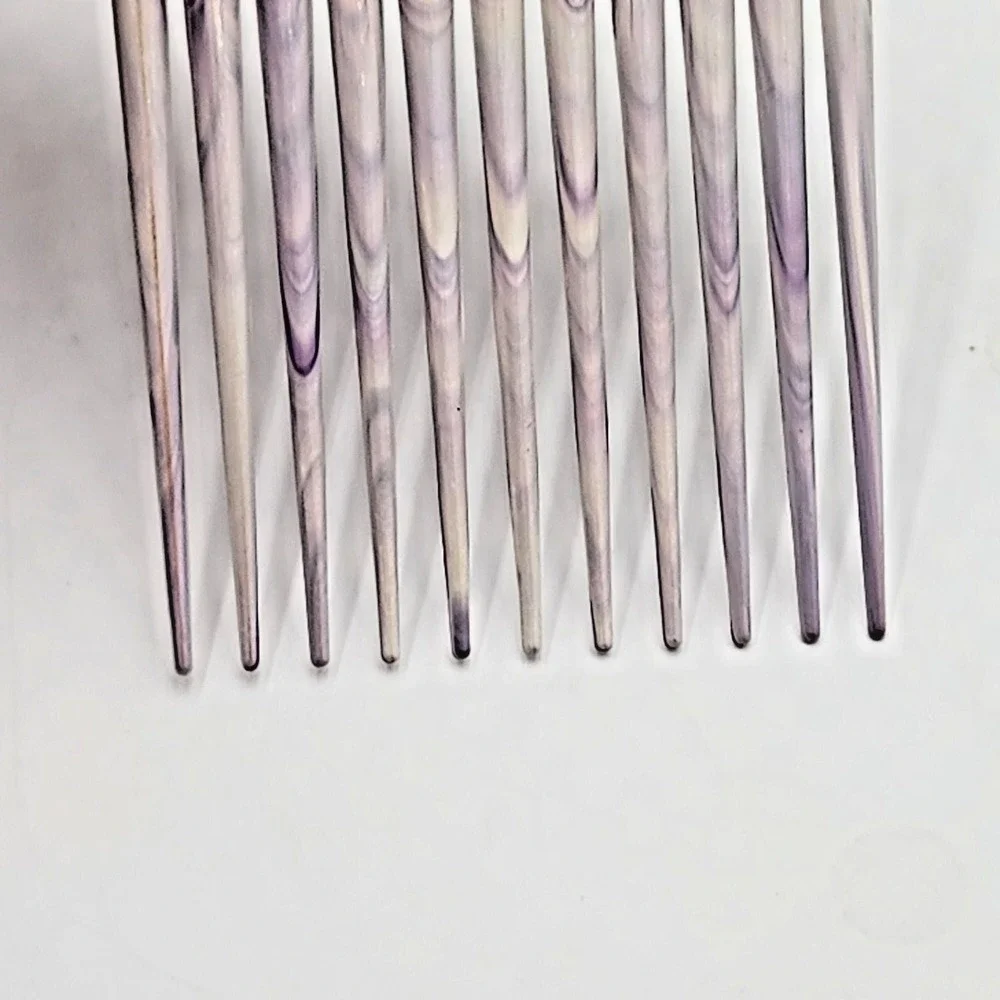 Vintage ACE Goody Genuine Hair Pick Pocket Comb Purple Marble Swirl USA Retro